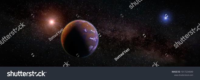 stock-photo-beautiful-exoplanet-part-of-an-alien-binary-star-system-with-a-red-and-blue-star-science-fiction-1017234049.jpg